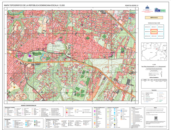 Mapa topográfico nacional República Dominicana a escala 1:5.000